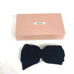 MIUMIU Big Ribbon hair accessories hair pin Barrette Velor Black